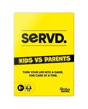 Hasbro Games SERVD Kids vs Parents Card Game, Ages 8+, 2-6 Players, 75 Cards